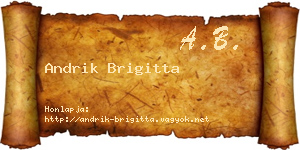 Andrik Brigitta névjegykártya